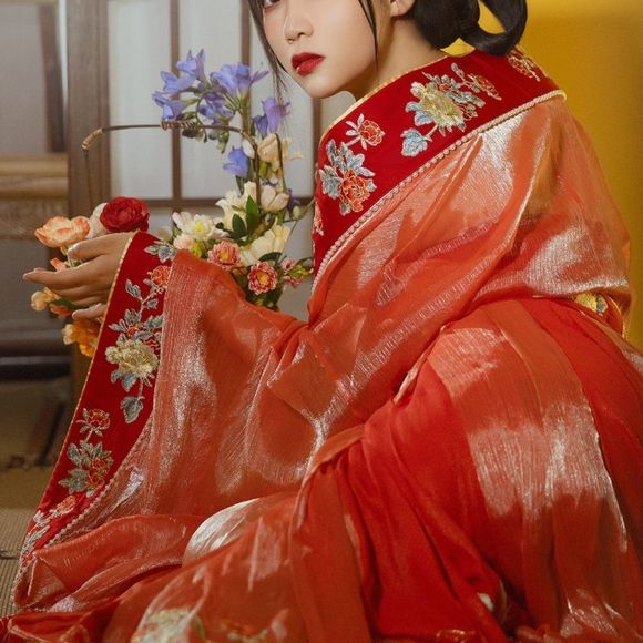 Majesty Gown Set | Top Coat Skirt Petticoat Ribbons Wrapper - Picture 8 of 12